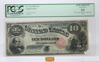 1880 Large Size Legal Tender 10 Dollars $10 Fr.  111,  Pcgs 53 Details - 17078