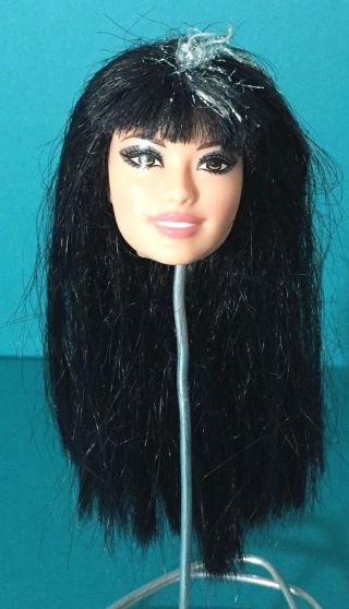 Barbie Fashionistas Raquelle Doll Head Only Black Hair Tinsel Tlc For Ooak Play