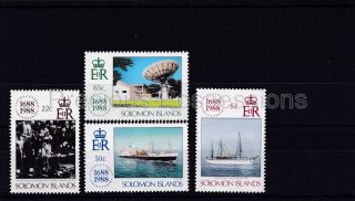 Solomon Islands Mnh Stamp Set 1988 Lloyds London Sg 636 - 639