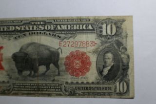1901 Ten Dollar $10 Bison Legal Tender United States Note E27297883 2