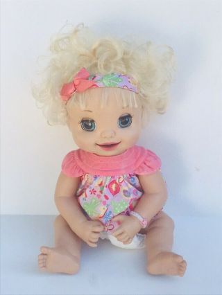 2007 Hasbro Baby Alive Learn To Potty Soft Face Blonde Great
