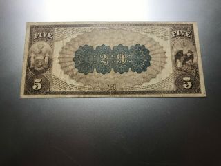1882 $5 BROWN BACK NATIONAL NOTE.  YORK,  YORK.  CHARTER 29. 2