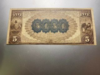 FREEDOM,  PENNSYLVANIA 1882 $5 BROWN BACK NATIONAL NOTE.  CHARTER 5454. 2