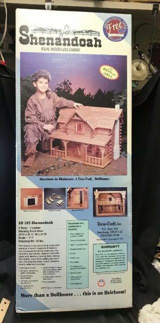 Dura - Craft Doll House Kit Shenandoah Log Cabin Box - Never Opened Sd 185