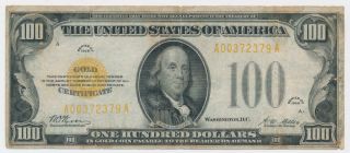 1928 Small Size $100 Dollar Gold Certificate