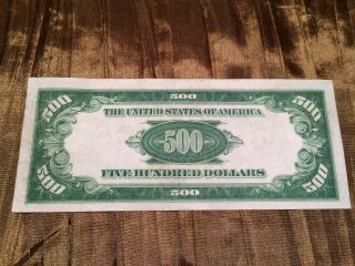1934 $500 FIVE HUNDRED DOLLAR BILL NOTE CHICAGO LIGHT GREEN SEAL 3
