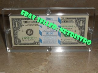 10 unit Acrylic BEP pack 100 Bank Note Currency Display Dollar Case Frame Holder 2