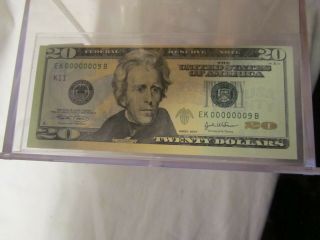 2004 $20.  00 Bill Extremely Low Serial Number