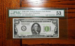 1934 $100 Federal Reserve Note Light Green 