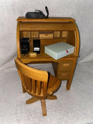 American Girl Kit Kittredge Retired Rolltop Desk Swivel Chair & Some Access