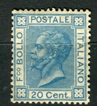 Italy; 1863 Scarce Classic Victor Issue Mnh Full Gum 20c.  (signed Value)