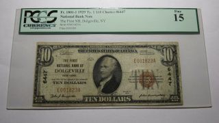 $10 1929 Dolgeville York Ny National Currency Bank Note Bill Ch.  6447 Fine