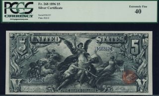 Fr.  268 $5 1896 Educational Silver Certificate Pcgs 40