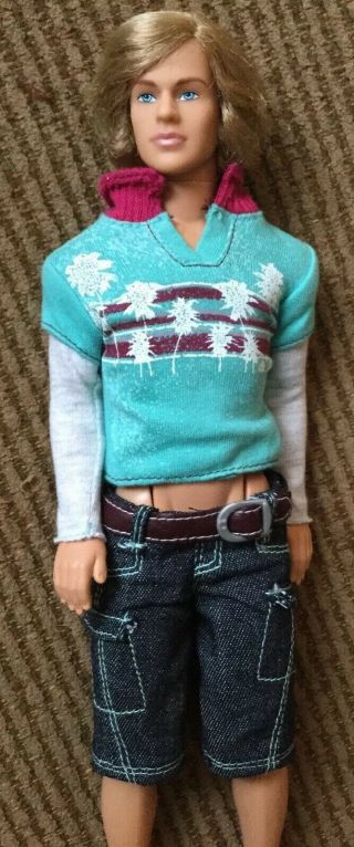 Barbie Cali Guy Blaine Fashionista Fever Ken Doll Rooted Blonde Hair W Outfit