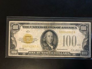 1928 Series $100 One Hundred Dollar Gold Certificate