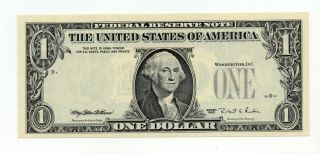 1995 $1 One Dollar Great Error - Serial & Seal On Back Unc Hi Res Scans -