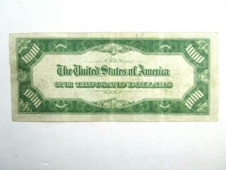 1934 Chicago One Thousand Dollar Bill $1000 Federal Reserve Note Extra Fine 2