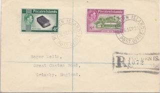 Pitcairn Islands 1951 Registered Cover To Grimsby