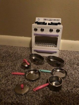 Tyco Kitchen Littles Deluxe Stove 2038 W/accessories / Light & Sounds / Vintage