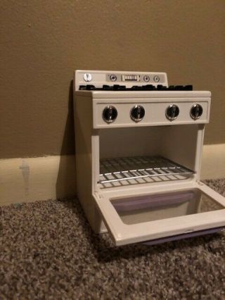 Tyco Kitchen Littles Deluxe Stove 2038 w/Accessories / Light & Sounds / Vintage 3