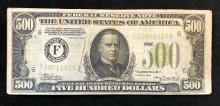 1934 $500 Five Hundred Dollar Bill F Series Atlanta Georgia