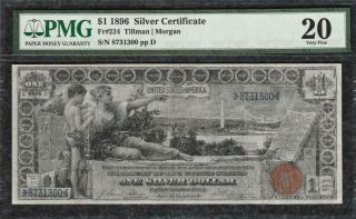 Educational 1896 $1 Silver Certificate Fr.  224 - Pmg Very Fine Vf 20 - C2c