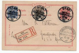 1900 Germany South West Africa Reg Cover,  Otavi Cancel,  Great Stamps