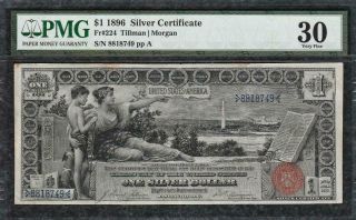 Educational 1896 $1 Silver Certificate Fr.  224 - Pmg Very Fine Vf 30 - C2c