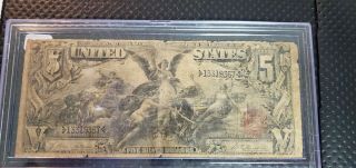 1896 $5 " Educational " Note Five Dollar Bill Silver Certificate Fr268