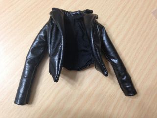 Barbie Doll Model Muse The Look Black Faux Leather Jacket Outfit