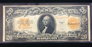 1922 $20 Large Size Gold Certificate,  Fr 1187 Speelman - White,  In Plastic Sleeve