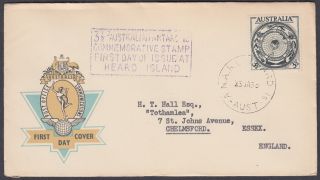 1955 Australia Antarctic Research 3 1/2d Heard Island Fdc
