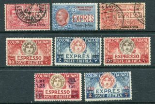 Eritrea Italian Colonies 1907 - 35 M&u Lot 8 Stamps Cat Euro 340