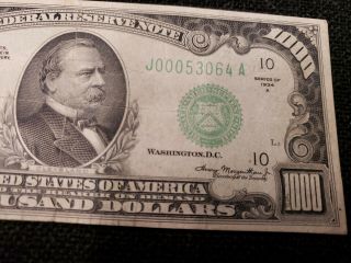 1934 A $1000 Federal Reserve One Thousand Dollar Note KC Missouri 3