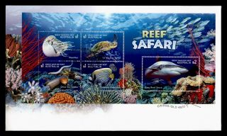 Dr Who 2018 Australia Great Barrier Reef Sea Life Shark Turtle S/s Fdc C141492
