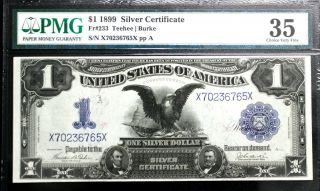 Fr - 233 1899 $1 Silver Certificate " Black Eagle " Pmg 35 Choice Very Fine