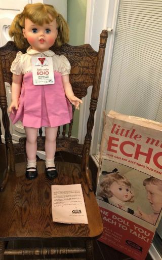 30 " Little Miss Echo Doll 1962 - 64 Amer Toy & Doll Corp Talks Playpal Size