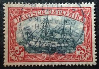 German East Africa 1901 3 Rupien Black & Red Stamp With Daressalam Cancel