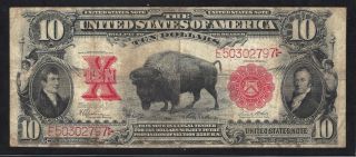 1901 $10 Bison Fr121 Legal Tender Speelman White - Ungraded Note