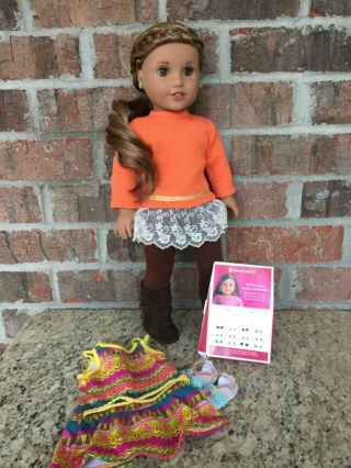 2016 American Girl Doll Of The Year Lea Meet Outfit Earrings Extra Outfit