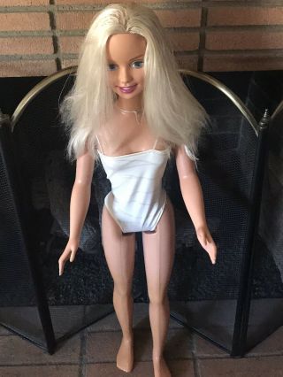 1992 Mattel My Size Barbie Doll Blonde Hair Blue Eyes 36”