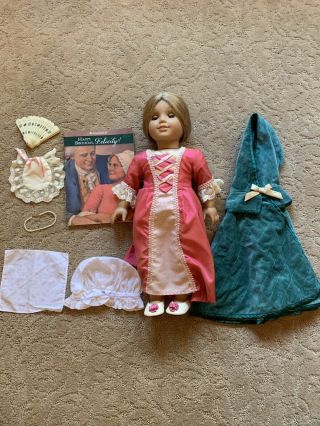 American Girl Elizabeth 18 " Doll W/ Meet Outfit Accessories Cape Felicity Book