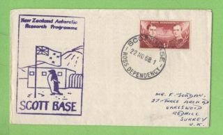 Ross Dependency 1968 3d On Cover With Nzarp Scott Base Cachet