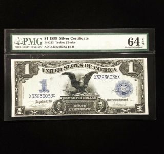 1899 $1 Silver Certificate Black Eagle Fr - 233 Certified Uncirculated Pmg - 64