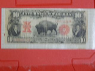 1901 Ten Dollar Bison Banknote Lewis and Clark Circulated Serial E46169974 2
