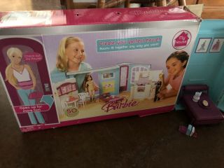 Barbie " My House " Portable Fold Up Doll House,  Accessories,  L9487 - Euc