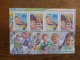 Zealand Health Stamps 1996 Childrens Health 4 Stamp Mini Sheet Mnh