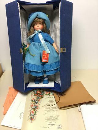 19 " Lenci Felt Doll In Blue Dress - Colette (lp 686)