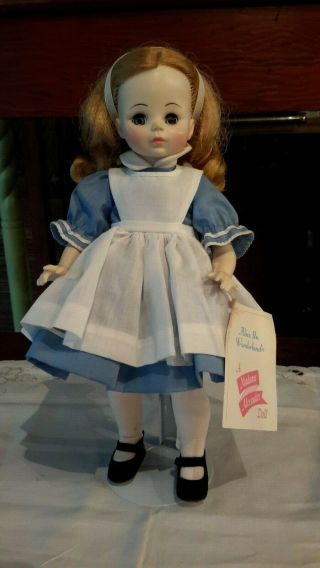 Vintage Madame Alexander Doll,  13 " Alice In Wonderland With Tag,