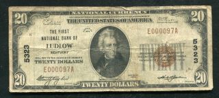 1929 $20 The First National Bank Of Ludlow,  Ky National Currency Ch.  5323